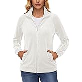 YUCOLEN Fleece Jacket for Women Full Zip Velour Jackets Polar Soft Warm Winter Coat with Two Zipper Pockets