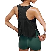 Gacaky Women's Sleeveless Cropped Workout Tops Breathable Mesh Back Active Tennis Yoga Shirts Athletic Running Tank Tops