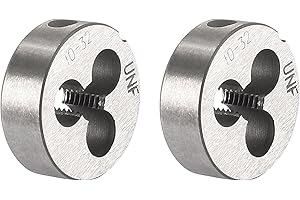 uxcell 10-32 UNF Round Die, Machine Thread Right Hand Threading Die, Alloy Tool Steel Screw Thread Cutting Die, 2pcs
