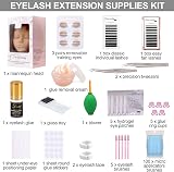 fenshine Eyelash Extension Kit Supplies 131 Piece Set Practice Mannequin Head view 2