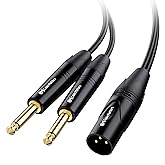 Cable Matters Dual 1/4 Inch to XLR Stereo Audio Splitter Cable 3.3 ft / 1m (XLR to 6.35mm Splitter Adapter) in Black