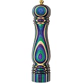 Baltique Mumbai Wooden Pepper Grinder, Colorful 8-Inch Pepper Mill | Refillable manual design with adjustable stainless steel mechanism. Vibrant layers of color bring fresh pepper to the table.