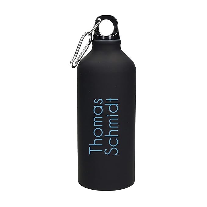 elasto NEUHEIT Personalisierte Trinkflasche mit Namen 0,6l aus Edelstahl inkl. LASERGRAVUR in Farbe Sportflasche mit Wunschgr