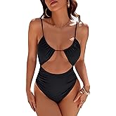 Blooming Jelly Womens One Piece Swimsuit Tummy Control Bathing Suit Sexy Slimming Flattering Cute Cheeky High Cut Swimwear
