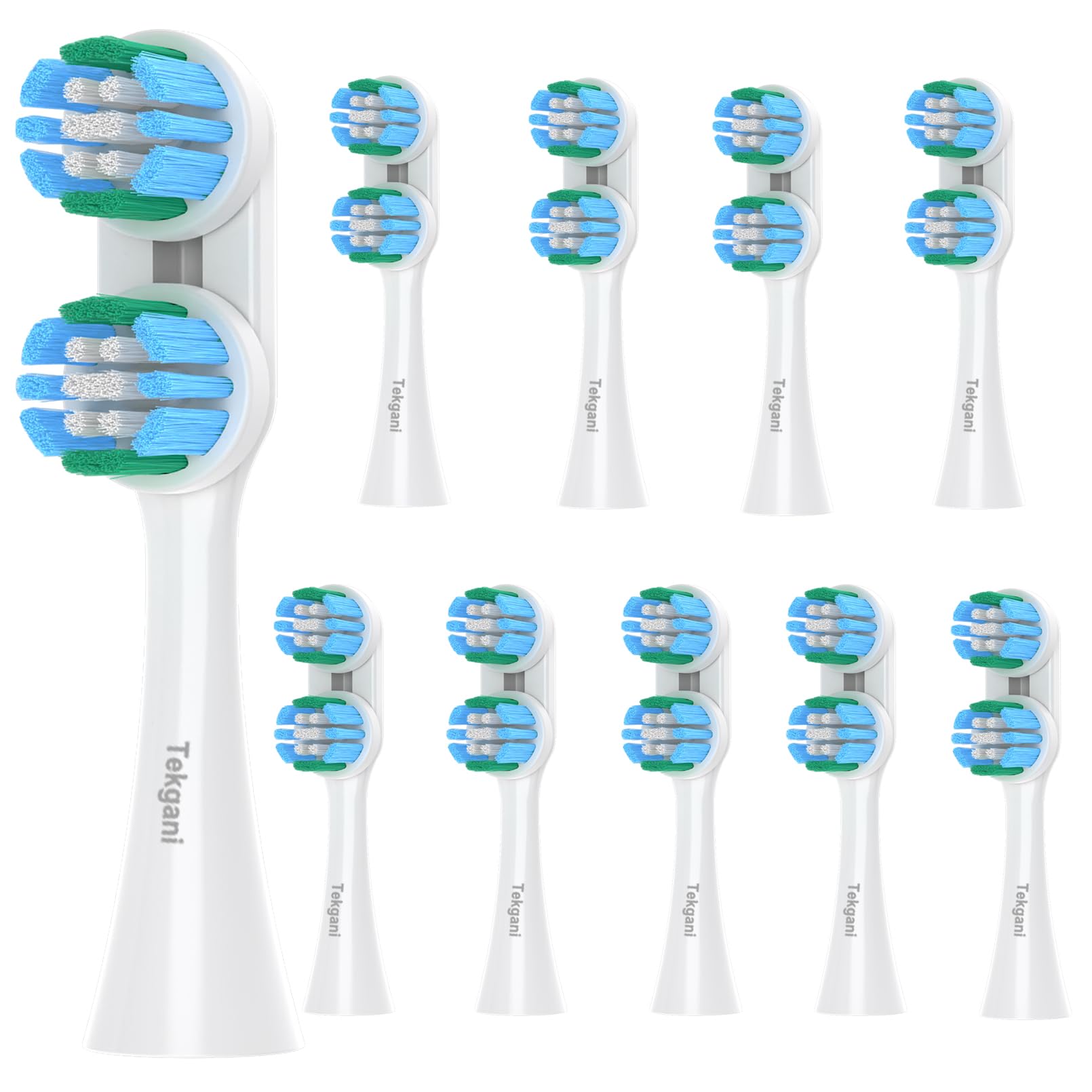 Photo 1 of Tekgani Pack of 10 Toothbrush Replacement Heads Compatible with Spinbrush Electric Toothbrush, Tooth Brush Head Refill
