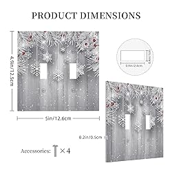 Winter Snowflake 2 Gang Light Switch Plate Cover