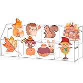 Yuntau 2 Tier Clear Acrylic Sticker Display Stand for Vendors | 8 Pockets, 4" Large Sticker, Business Card Stamp Holder Organizer for Small Business Supplier Events Trade Shows Classroom