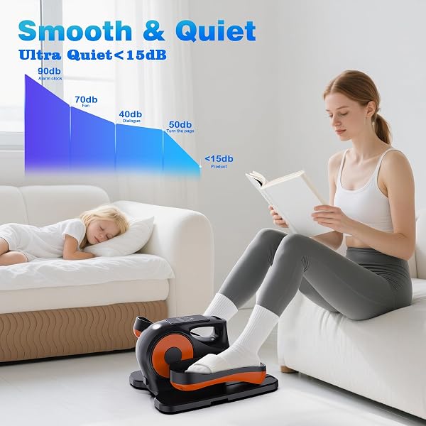 UNDER DESK ELLIPTICAL EXERCISE MACHINE, ELECTRIC UNDER-DESK ELLIPTICAL FOR SENIORS – MINI ELLIPSE LEG EXERCISER WITH 12-SPEED TOUCH SCREEN, REMOTE CONTROL & REVERSIBLE MOTION (BLACK)