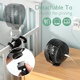 momcozy Portable Pram Fan 8000mAh 27H Battery 360° Rotate 4 Speeds view 5