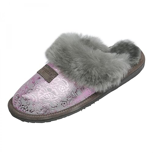 Hollert Lammfell Hausschuhe - Sydney Modell 9 Damen Pantoffeln Fellschuhe Puschen Echtes Merino Schaffell