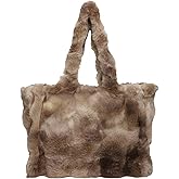 Extolove Fluffy Tote Bag Large Fur Purses for Women Winter Fuzzy Totes Furry Shoulder Handbag Plush Bags | Fluffy, Large, Fur, Winter, Fuzzy, Totes
