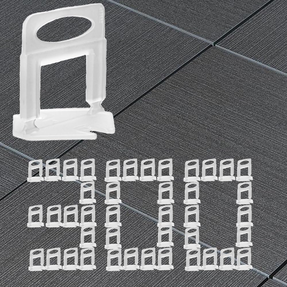 Aisamco 300 Pcs Tile Leveling Clips,Tile Spacers 1mm,Clips for Tile Leveling System (1mm Clips)