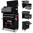 DUSACOM 8-Drawer High Capacity Rolling Tool Chest with Wheels, Big Tool Storage Removable Tool Box Combo, Tool Storage Cabinet