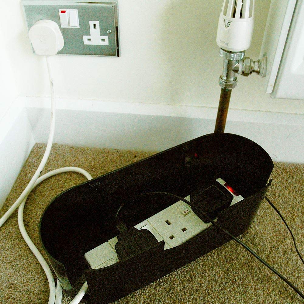 Safetots Cable Tidy Unit, Black, Cable Organiser Box, Hide and Conceal Extensions and Cables, Child and Baby Safety