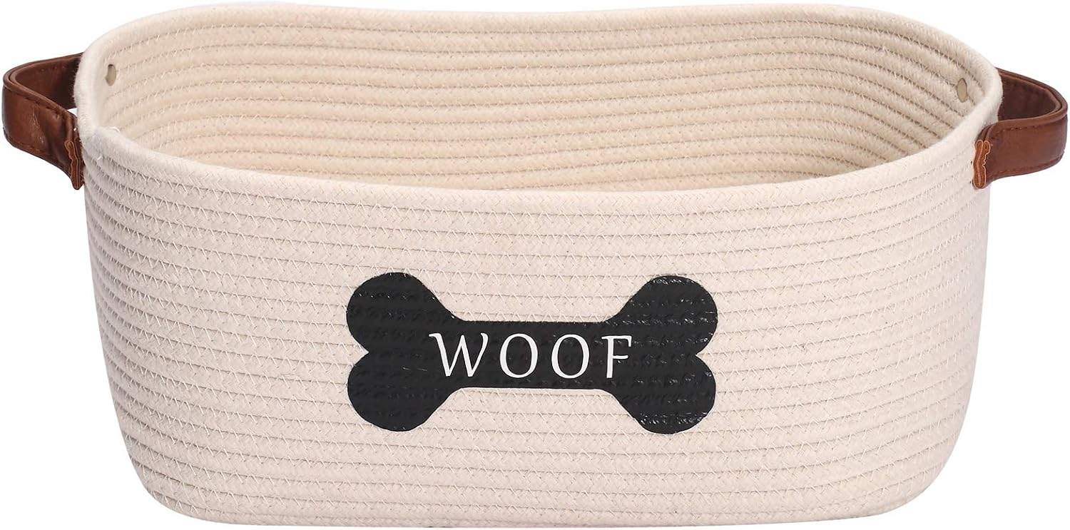 Morezi Cotton rope dog toy basket with handle, large dog bin, puppy kitty bed, dog toy basket - Image 3
