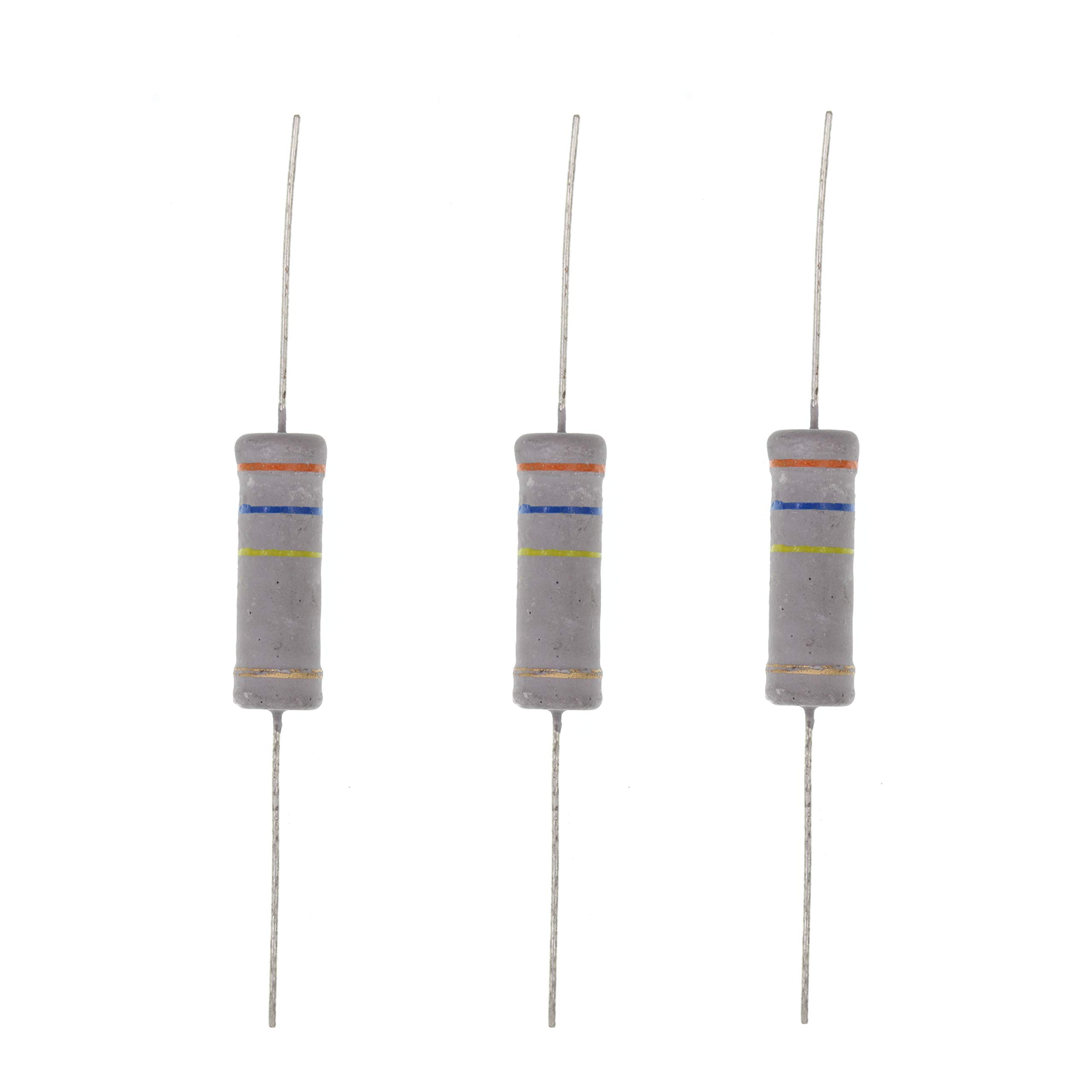 HUABAN 10PCS 5W 5 Watts 360K 360K Ohm 5% Metal Oxide Film Resistor