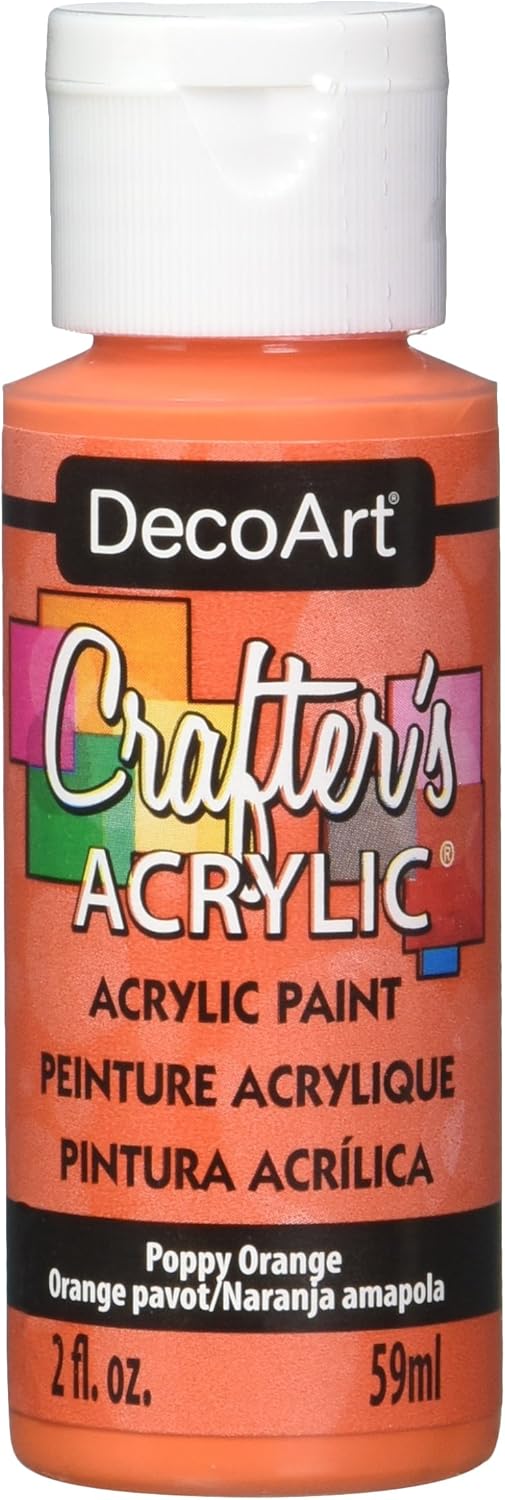 DecoArt Crafter's Acrylic Paint, 2Ounce, Poppy Orange