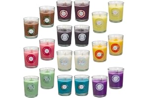 YOROXRG Scented Candles, Jasmine, Rose, Vanilla, Bergamot, fig, Lavender, Lemon, Spring,Strawberry, Rosemary, Aromatherapy Candles,Soy Wax Glass Jar Candle - 20 Pack