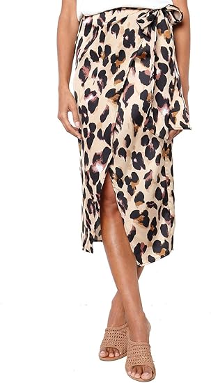 khaki leopard print skirt