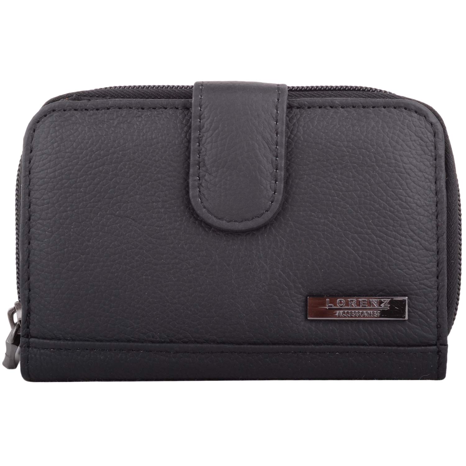 Womens RFID Protected Credit Card/Money/Coin Purse with Multiple Features - Black