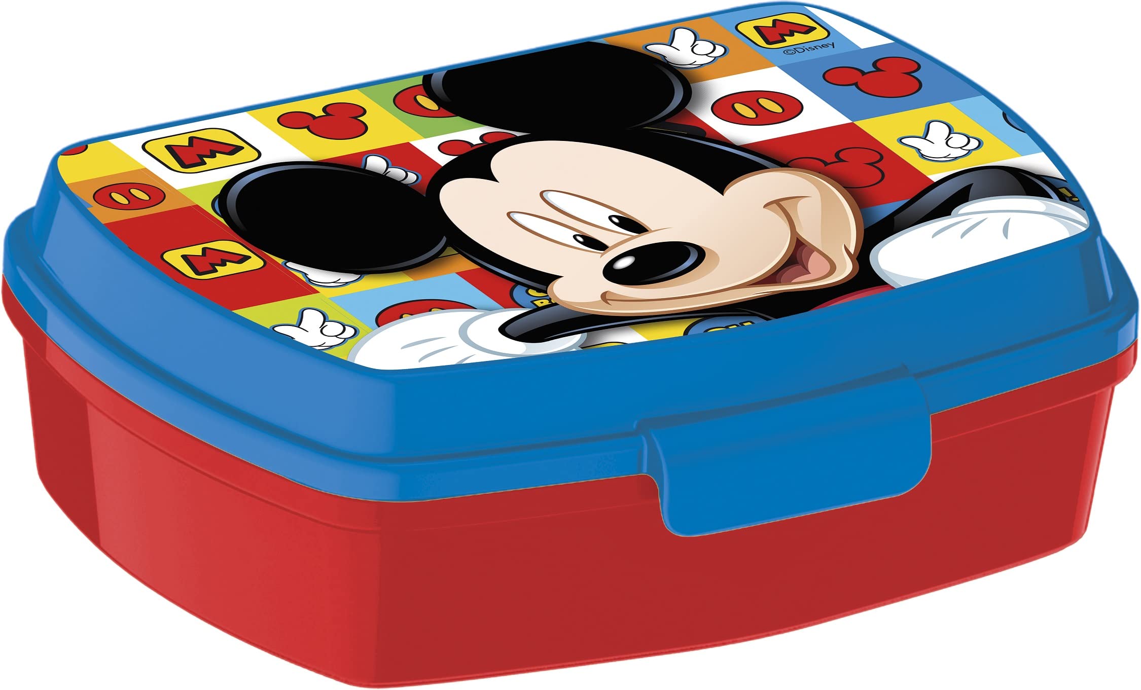 ALMACENESADAN 2047 Sandwichera Restangular multicolor Disney Mickey Mouse watercolors; plastic product; BPA internal dimensions 16,5x11,5x5,5 cm