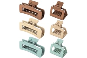 79Style Hair Clips for Women & Girls, 6Pcs Large Medium Square & Banana Claw Clips for Thick Hair, Strong Hold Hair Styling Accessories, Ocean