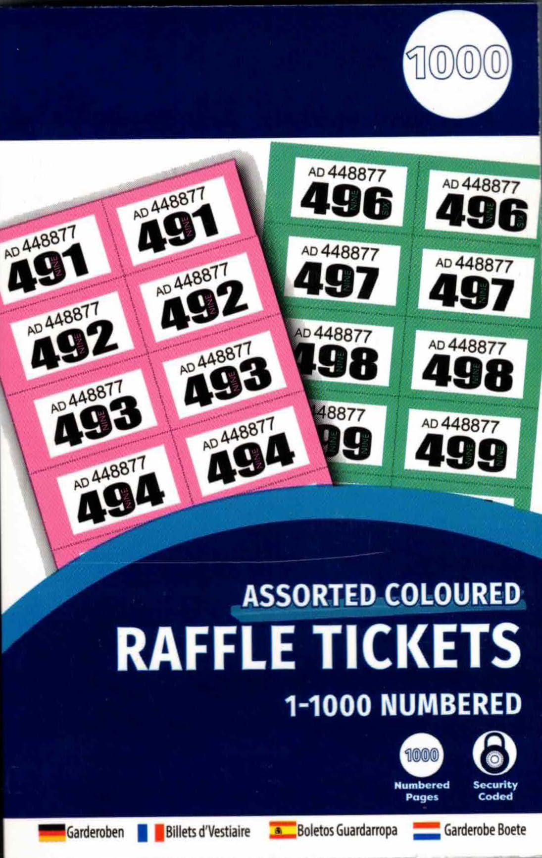 1ABOVE Stationery cloakroom and raffle tickets Tombola Draw Numbered Charity Events Prize Draw Lucky Draw 1-1000 (1)