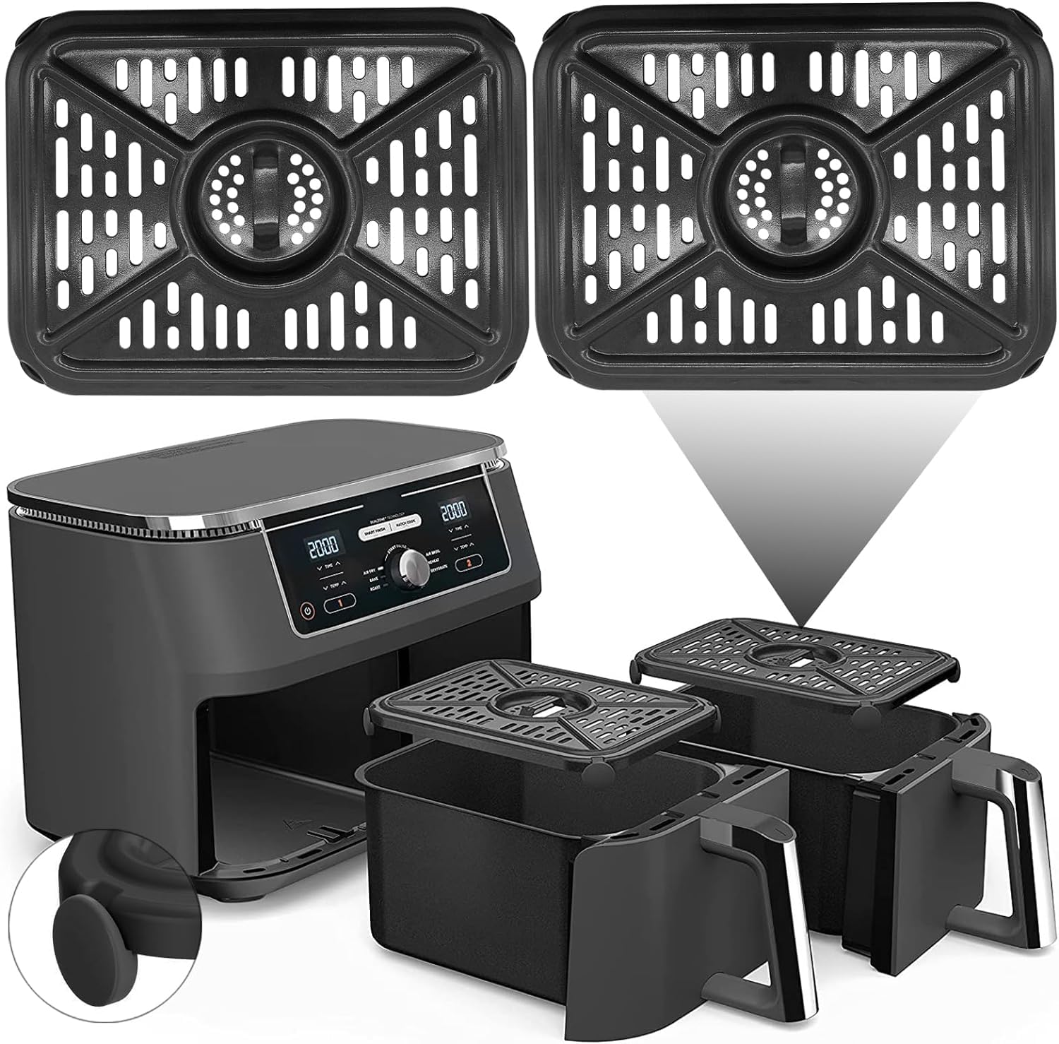 Air Fryer Grill Pan for Ninja Foodi DZ401 DZ550 DZ071 AD350CO DualZone