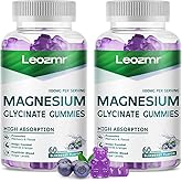 Magnesium Glycinate Gummies 1000mg - Sugar Free Magnesium Potassium Supplement with Vitamin D, B6, CoQ10 for Calm Mood & Sleep Support - 120 Blueberry Gummies