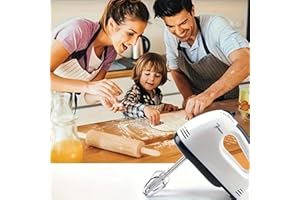 7 Speed Electric Hand Mixer – Powerful 250W, Easy Eject Button for Baking Cakes & Desserts - WHITE