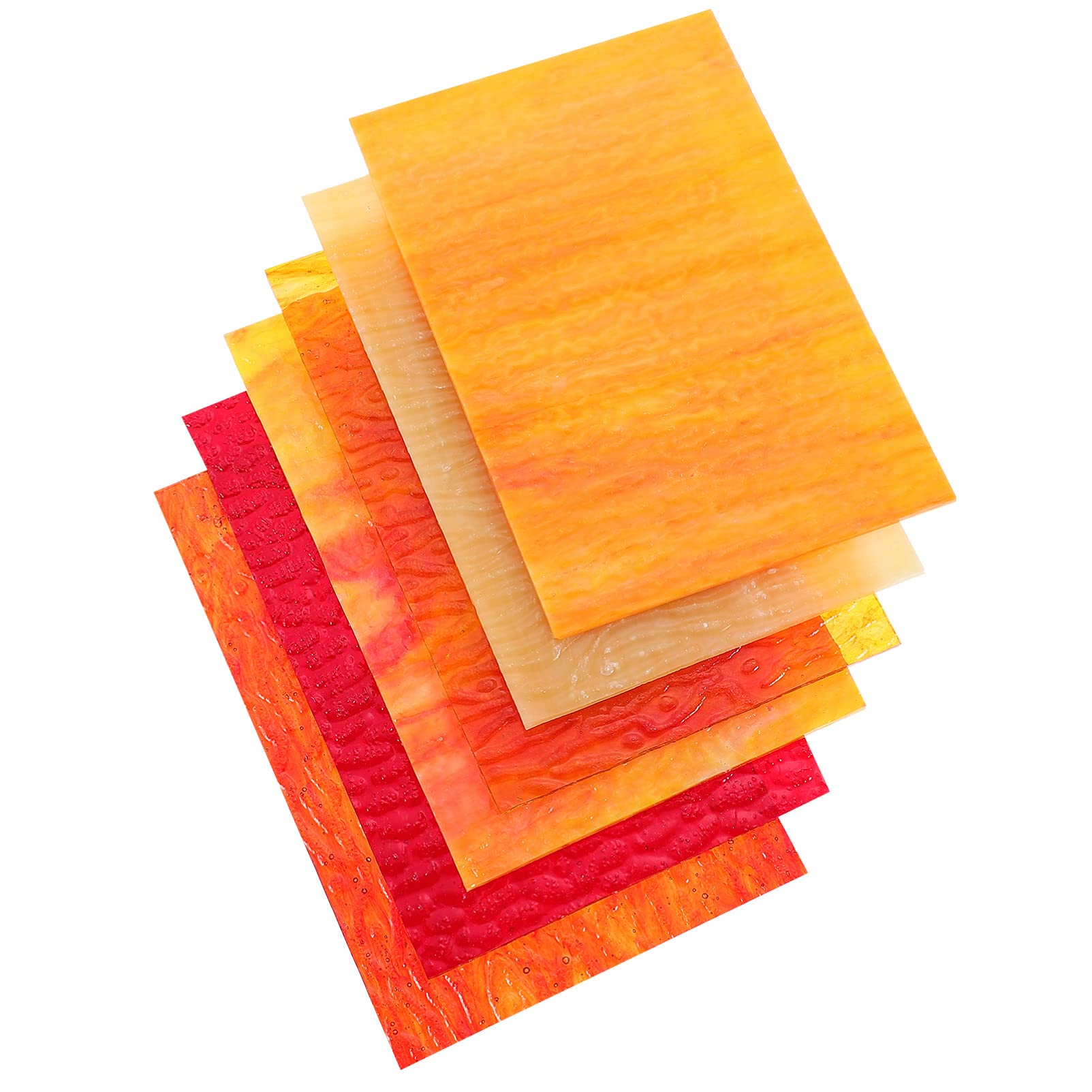 Stained Glass Sheets Large Cathedral Glass Tiles for Crafts Stained Glass Projects and Art 6Pcs