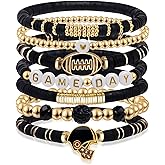 Artlunar Game Day Football Charm Bracelet: Stackable Sports Jewelry for Moms & Dads - Perfect for Football Fans