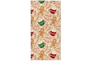 WAMIKA Christmas Cute Gingerbread Man Hand Bath Towel Winter Snow Snowflake Snowman Kitchen Bathroom Faucet Towel Xmas Candy Cane Fingertip Towel Set Highly Absorbent SPA Gym Guest Shower Towels 16x30 Inch