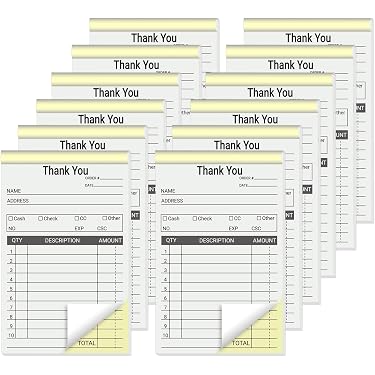 Lot De 5 Carnets De Reçus à Double Exemplaire – Papier Copie, Support D'écriture Intégré
