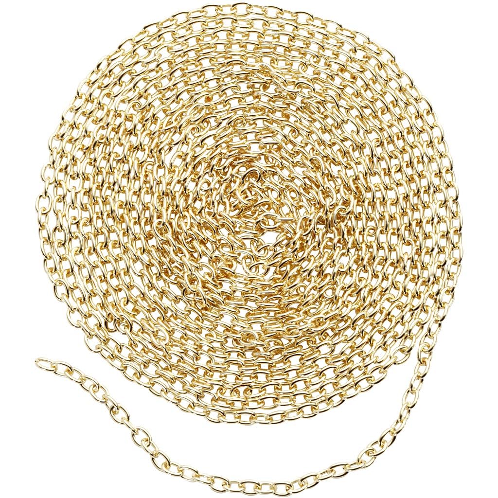 Creative 61401 Chain, Gold-Plated, 2 mm Width, 20 m Length