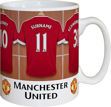 Manchester United Fc Personalised Mug Football Gifts Amazon Co Uk Kitchen Home