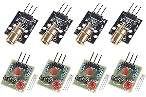 Alinan 4pcs Laser Sensor Module Non-Modulator Tube Laser Receiver Module with 4pcs KY-008 650nm Laser Transmitter Module for AVR