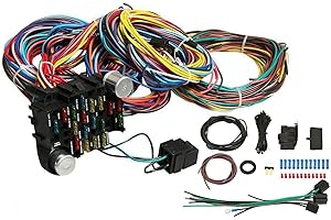 VOWAGH Universal Extra Long Wires 21 Circuit Wiring Harness Hotrod Kit Compatible with GM Chevy Universal Automotive Wiring