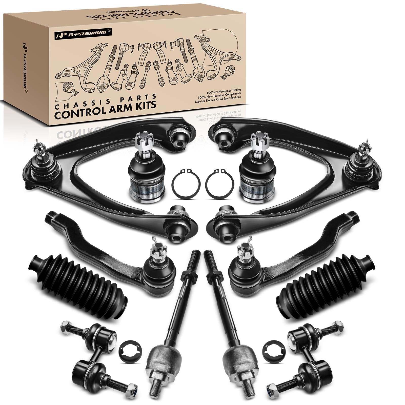 Photo 1 of A-Premium Set of 12, Front Upper Control Arm, Sway Bar Link, Lower Ball Joint, Inner Outer Tie Rod End, Rack and Pinion Boots, Compatible with Honda CR-V CRV 1997 1998 1999 2000 2001, L4 2.0L