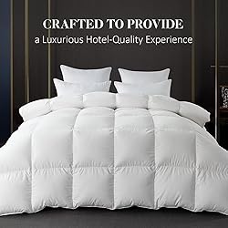 WhatsBedding White Queen Size Feather Down