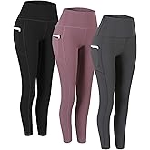 Fengbay 3 Pack High Waist Yoga Pants with Pocket Leggings Tummy Control Workout Running Yoga Leggings for Women