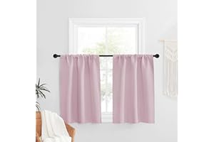 NICETOWN Girls Bedroom Blackout Kitchen Curtain 2 Panels Set for Room Decor - RV Curtains Small Short Window Valances Room Da