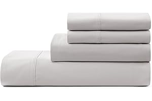 UGG Queen Sheet Set 4-Piece Luxury Cooling Sheets Deep Pockets Premium Bedding with 2 Pillow Shams Hypoallergenic Machine Washable Soft Lightweight Bed Set for Bedroom, Queen, Stone Grey (Hedi)