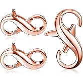 Hicarer 3 Pieces Double Lobster Clasp Double Claw Connector Necklace Bracelet Extension Clasp for DIY Women Jewelry Making Repair Kit(0.51 x 0.24 Inch,Rose Gold)