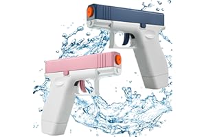 KANKOJO 2 Pack Water Guns Squirt Guns Water Soaker Gun Water Blaster for Summer Long Range Shooting Games Outdoor Toys Water Blaster Pistol for Boys Girl Kids Adults, Pink and Blue, CY001