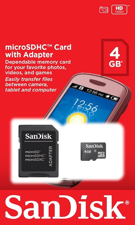 SanDisk 4GB Micro SD Card Cell Phones & Accessories