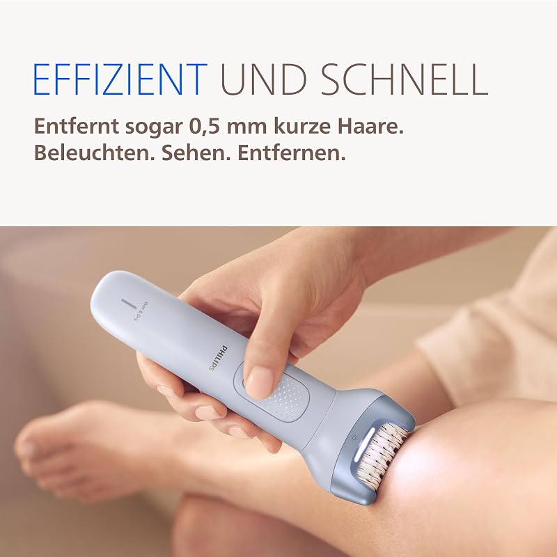 Epilierer Series 8000 - Kabelloser Epilierer für Nass- und Trockenanwendung, Haarentfernung für Beine und Körper, mit ProGuide, 5 Zubehörteile, 60 Min. Akku, Modell BRE709/00
