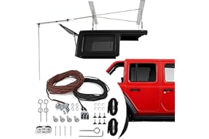 2025 Upgraded Hardtop Removal Lift, Compatible with All Jeep Wrangler JK JL Models, KlenzMate Top Hoist with Safe Anti-Drop System, Easy One-Person Operation, Self-Leveling, Supports 8-16 Ft. Ceiling