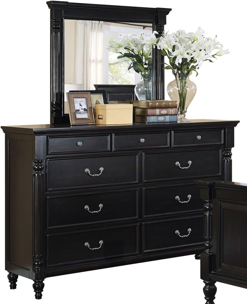 Amazon Com Ncf Marseille 9 Drawer Dresser Mirror Set In