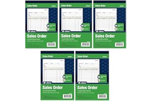 Adam's Sales Order Book DC5805, 2-Part, Carbonless, White/Canary, 5-9/16 x 8-7/16 Inches, 50 Sets per Book (Pack of 5) w/Exit 28 Bargains Sticker (DC5805) Pack of 5